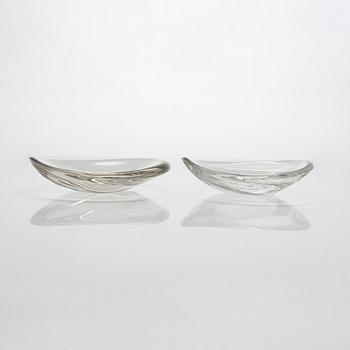 Tapio Wirkkala, two 1950s glass bowls, signed Tapio Wirkkala - Iittala.