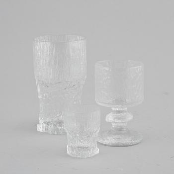 TAPIO WIRKKALA, 18 glases made by Iittala, the second half of the 20th century.