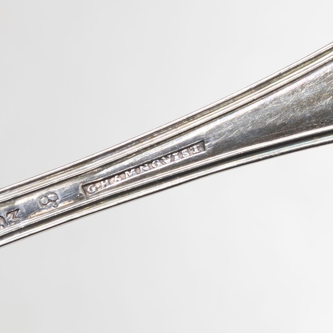 A set of six Swedish silver table spoons, mark of Gustaf Hamnqvist, Åmål 1810.