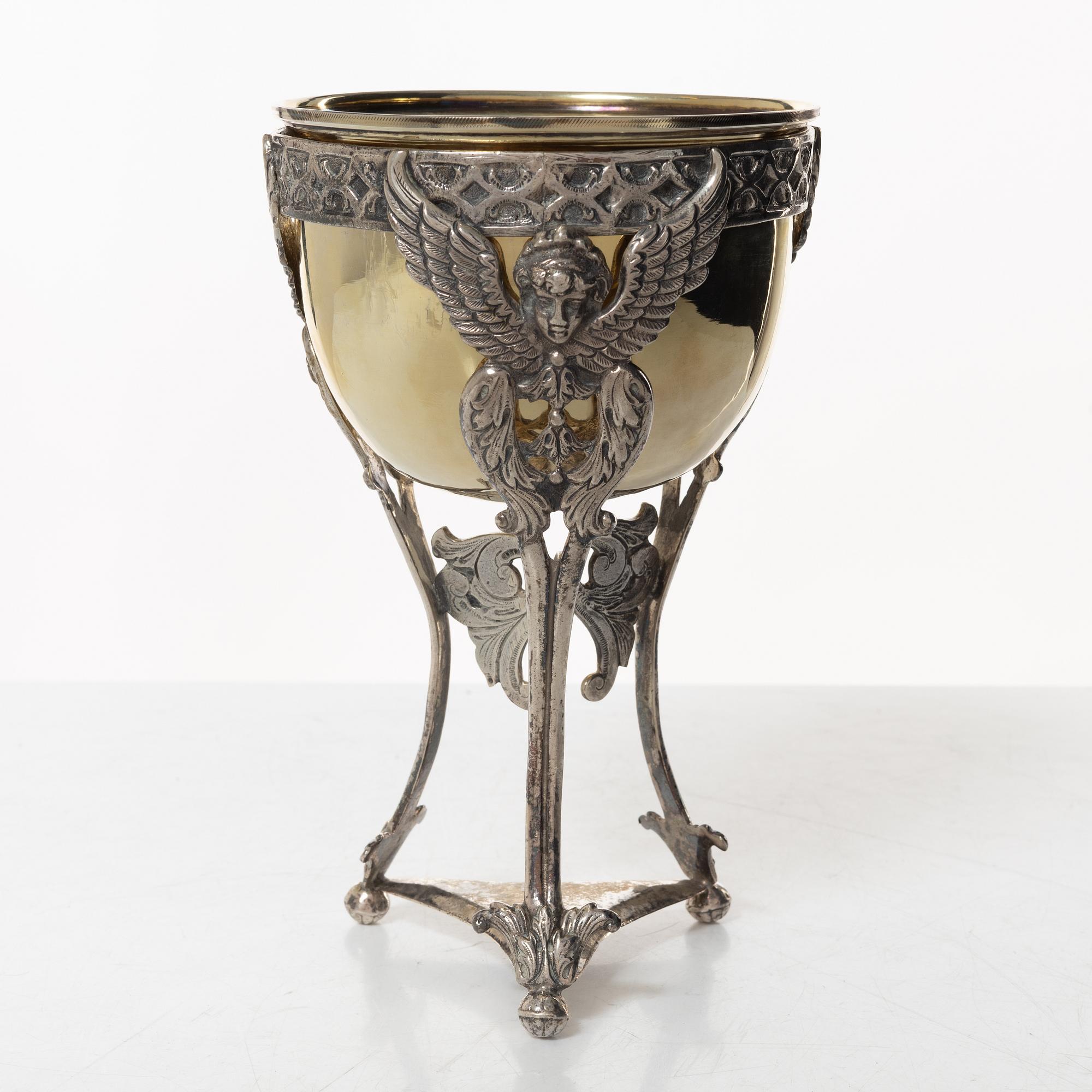 An Empire style silver bowl, Lale Silverware & Co Ltd, Istanbul, Turkey, 20th Century.