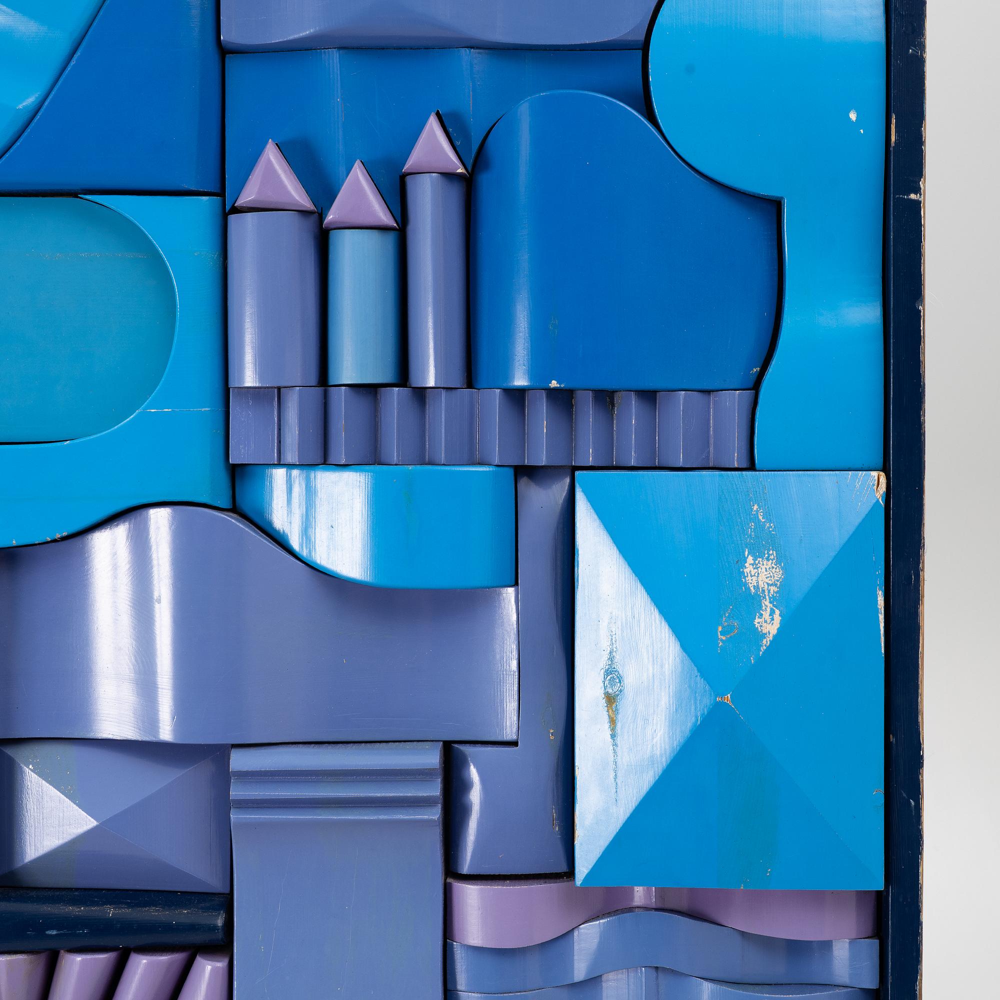 Bertil Vallien, unik relief, Träverkstaden, Boda Glasbruk, 1960-tal.