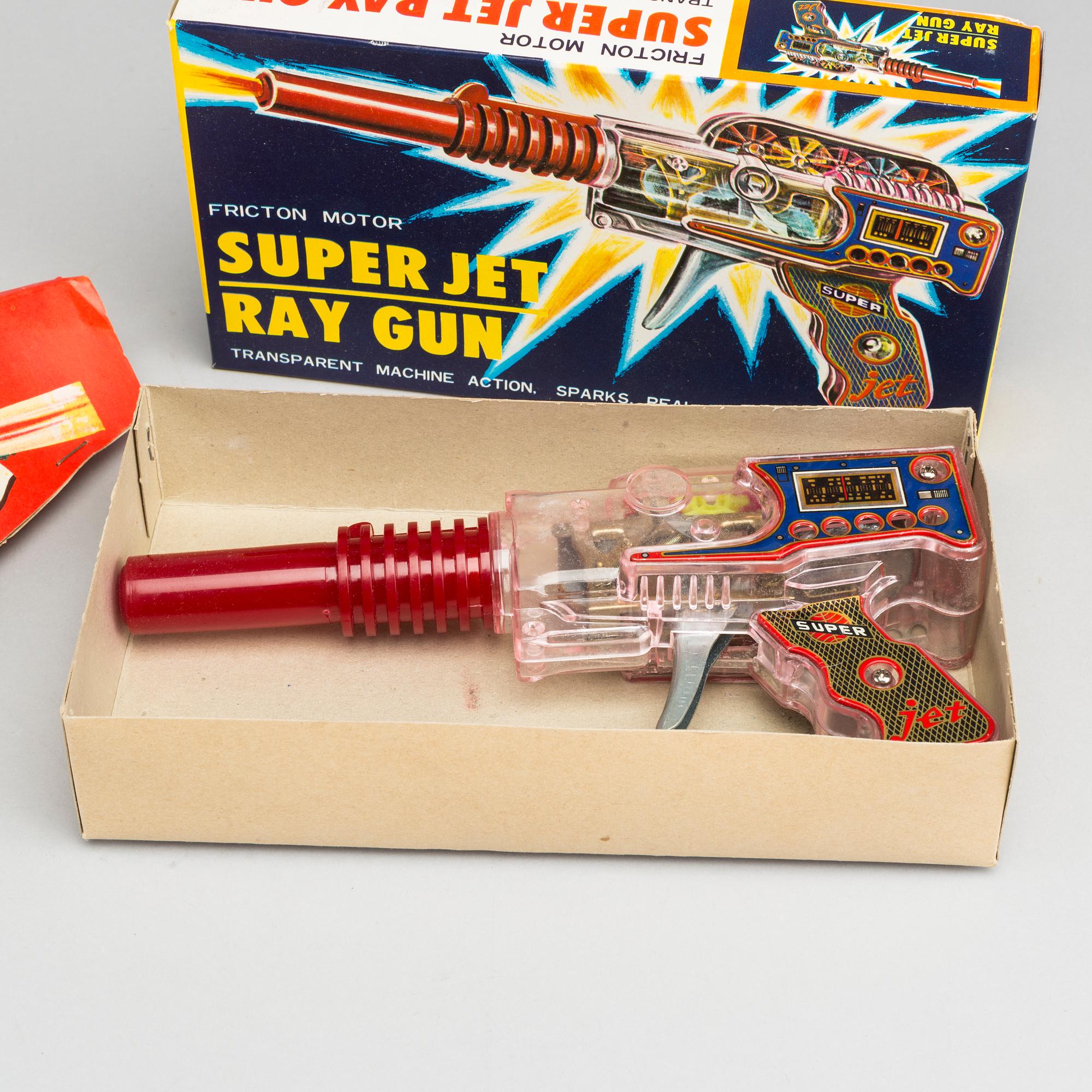 SUPER JET RAY GUN SPACE SUPER JET GUNセット Space Super Jet Gun. Vintage Tin Plate Toy Space Ray Gun, Yoshiya