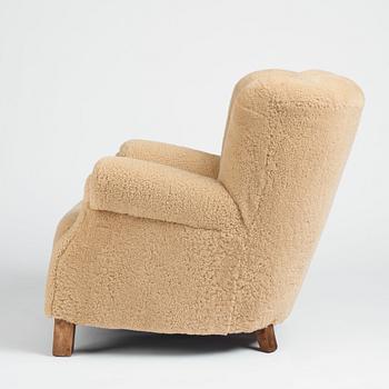 Fritz Hansen, an easy chair, 'model 1518', Denmark 1940s.