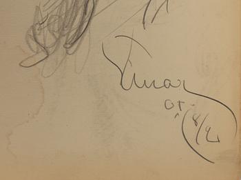 Einar Jolin, Stående samekvinna, Elegant dam i profil a tergo.