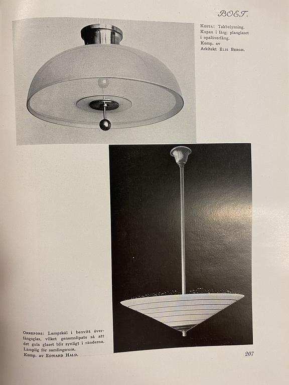 Edward Hald, a ceiling lamp,Orrefors 1920s-1930s.