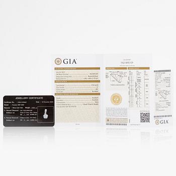 Pendant in 18K white gold with a brilliant-cut diamond accompanied by a GIA dossier.