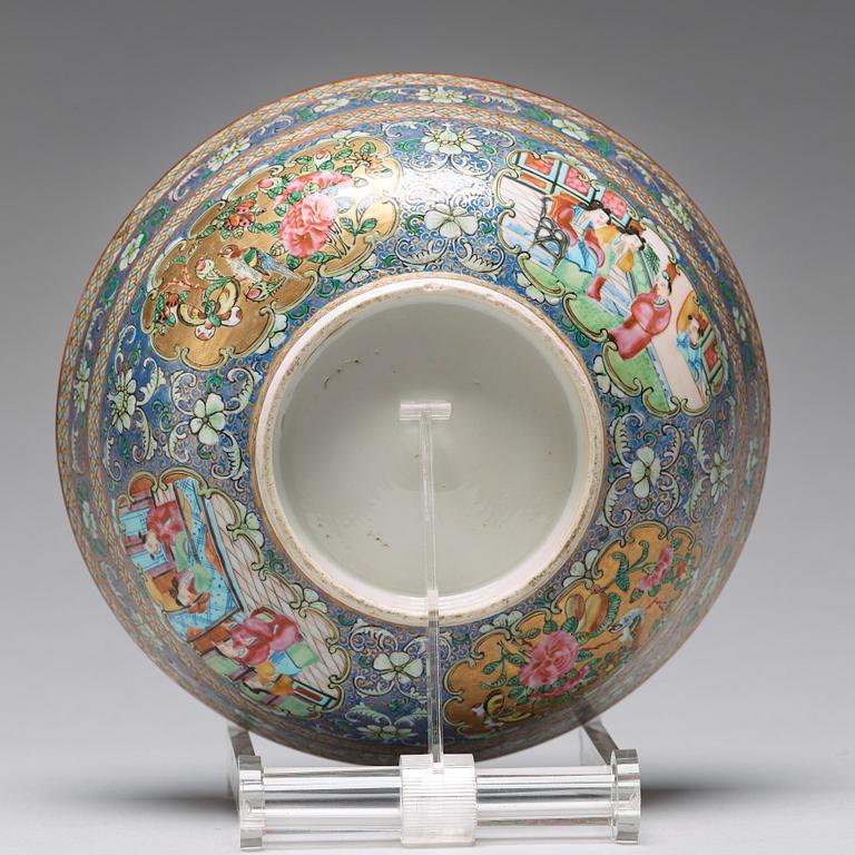 A blue glazed Canton bowl for the persian market, Qing dynasty, 19th Century.