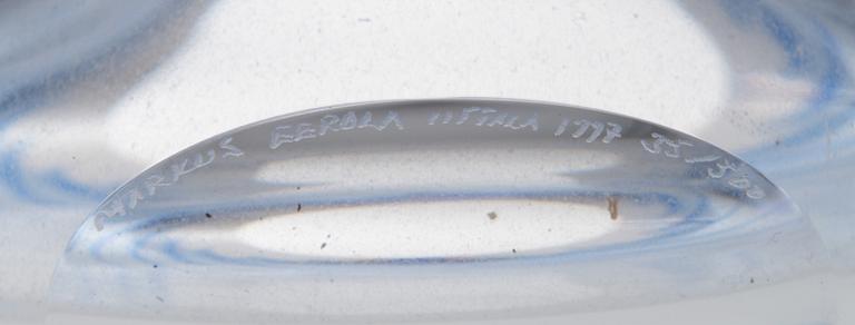 A glass vase signed Markus Eerola Iittala 1997 and numbered 35/500.