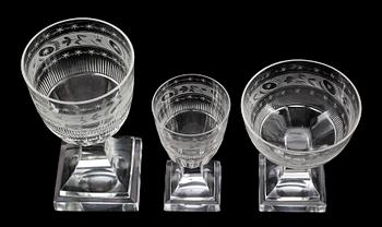 GLASSERVIS, 40 delar, empirestil, troligen Kosta, 1900-talets första hälft.