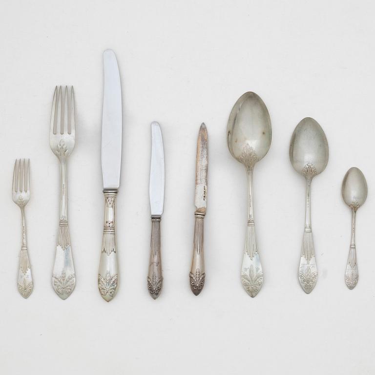 A 58-piece silver "Empire" flat ware set, C.G.Hallberg Stockholm/Otto Larsson Landskrona, Sweden, 1903-33.