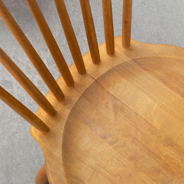 A set of eight 'Lilla Åland' birch chairs by Carl Malmsten for Stolab dated 1996.