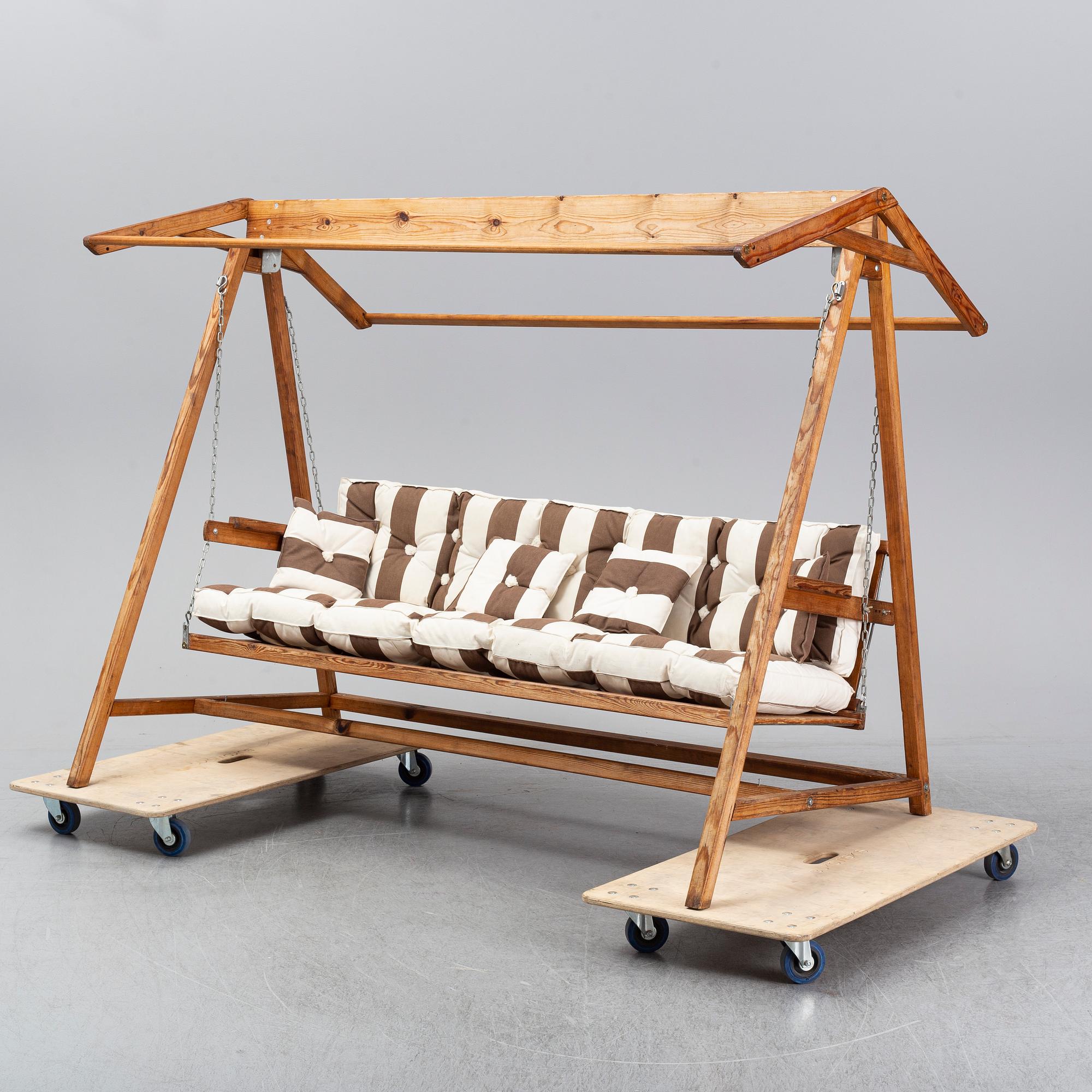 A 20th century garden hammock, design Elsa Stackelberg, Edsbruk, Sweden.