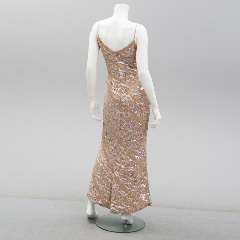 ESCADA, a beaded silk evening gown, size 36.