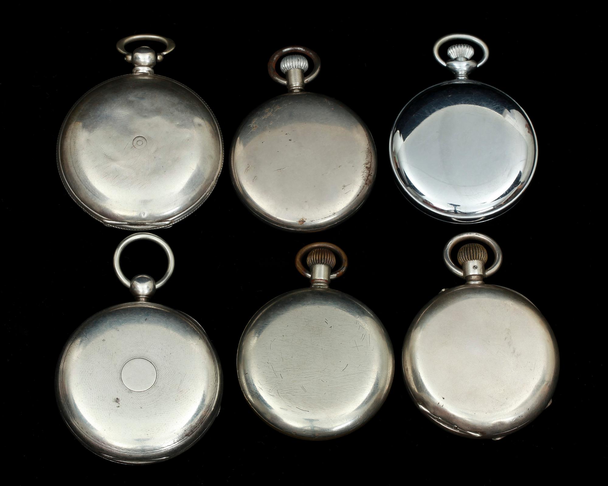 HERRFICKUR, 6 st, bl a silver, omkring år 1900.