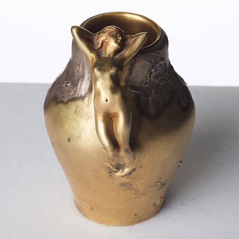 Auguste Ledru, a gilt-bronze vase "Rèverie", Susse Frères, Paris ca 1900.