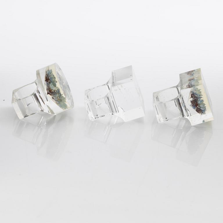 Siv Lagerström, three rings acrylic plastic, 1970s.