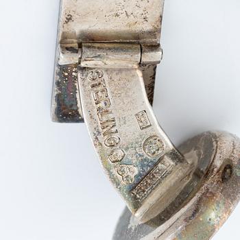 Tre par manschettknappar silver, bla Terrs, med bland annat spektrolit.