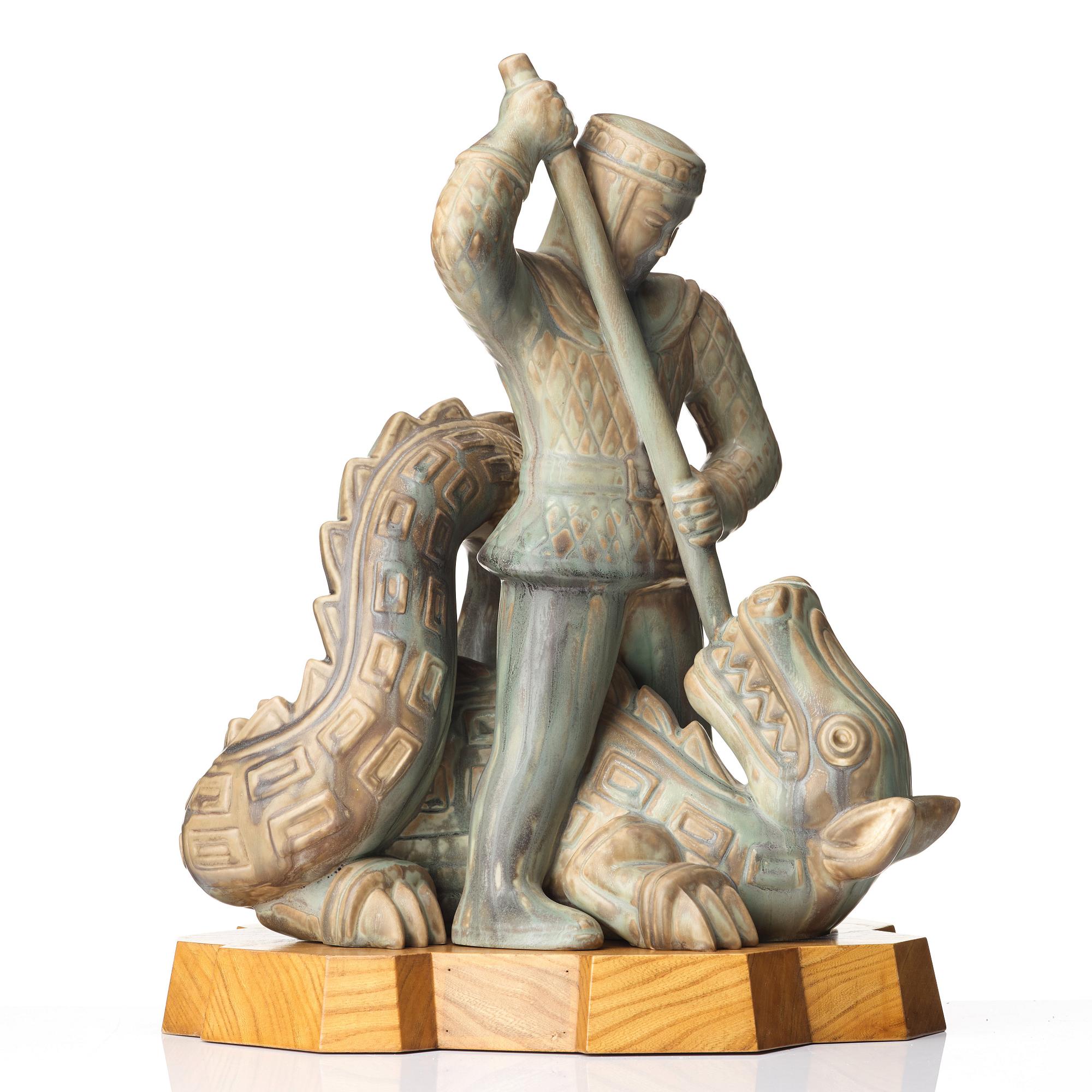 Gunnar Nylund, a unique stoneware sculpture, Rörstrand, Sweden.