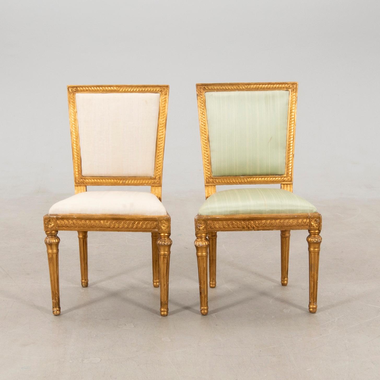 Stolar 6 st sengustavianska omkring 1800.