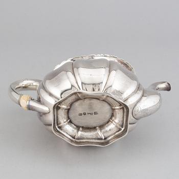 A Russian 19th century parcel-gilt silver tea-pot, mark of Adolf Sper, St. Petersburg 1837.