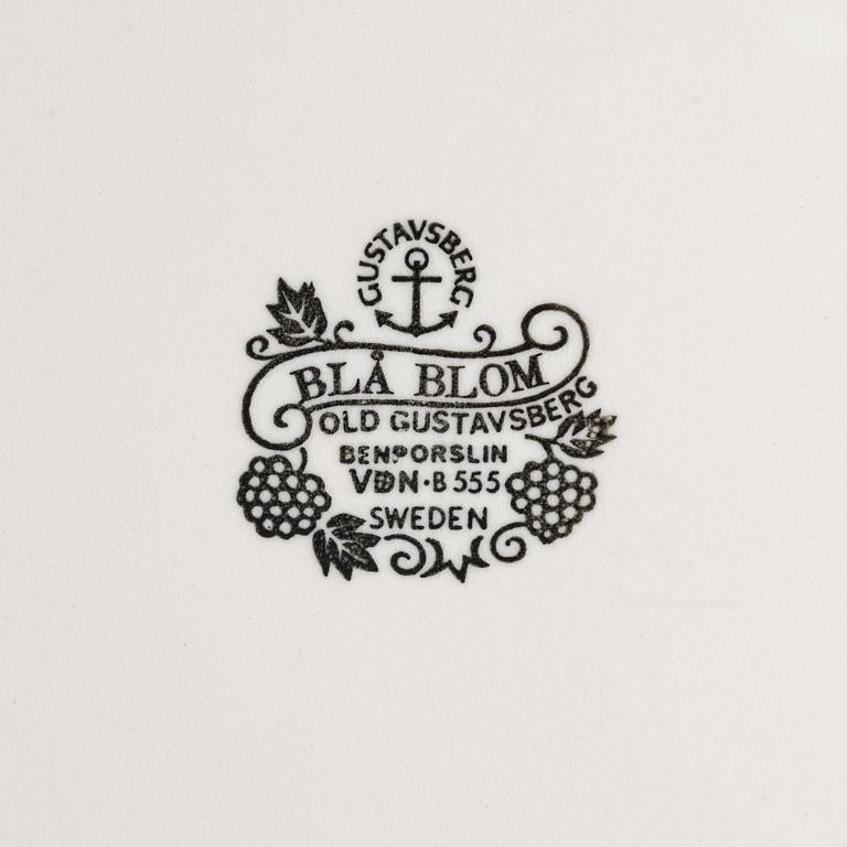 Mat- och kaffeservis, 82 delar, porslin,  "Blå Blom", Gustavsberg.