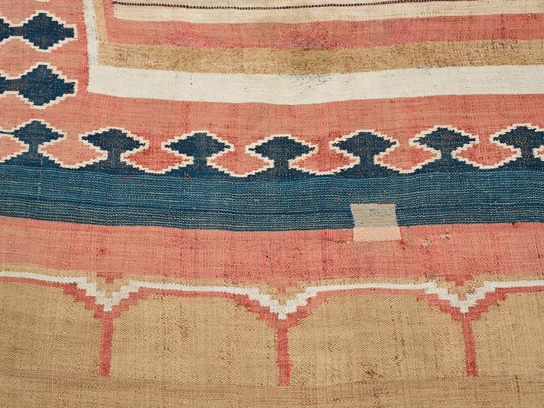 Matto, a kilim, an antique Shushtar, the Khuzestan Province, the southwest of Iran, ca 380-385,5 x 184-192 cm.