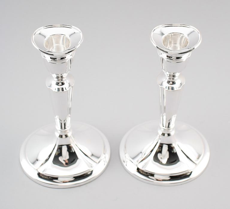 LJUSSTAKR, 1 par, sterlingsilver, Danmark, 1900-talets andra hälft.