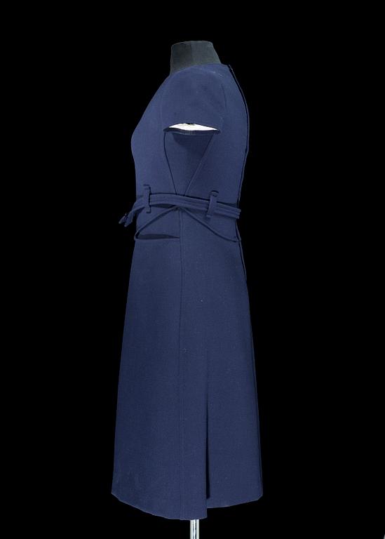 A 1960s/70s blue wool dress by Courrèges.