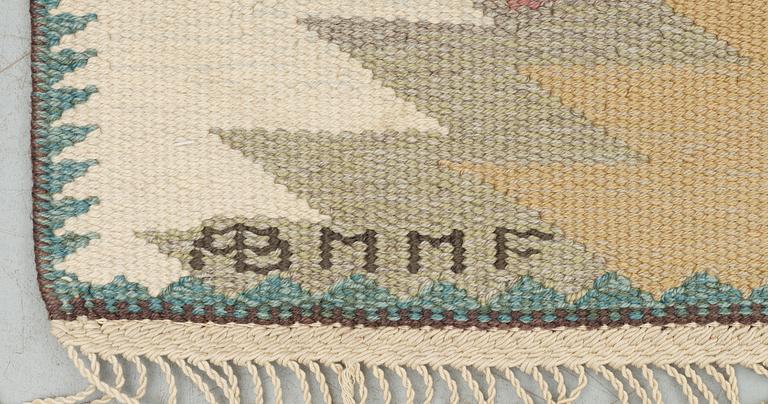 CARPET. "Tånga ljus". Gobelängteknik (tapestry weave). 282 x 211 cm. Signed AB MMF BN.