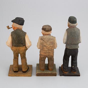 HERMAN ROSELL, sculptures, wood, 3, signed and dated 1927, 1930, 1934.