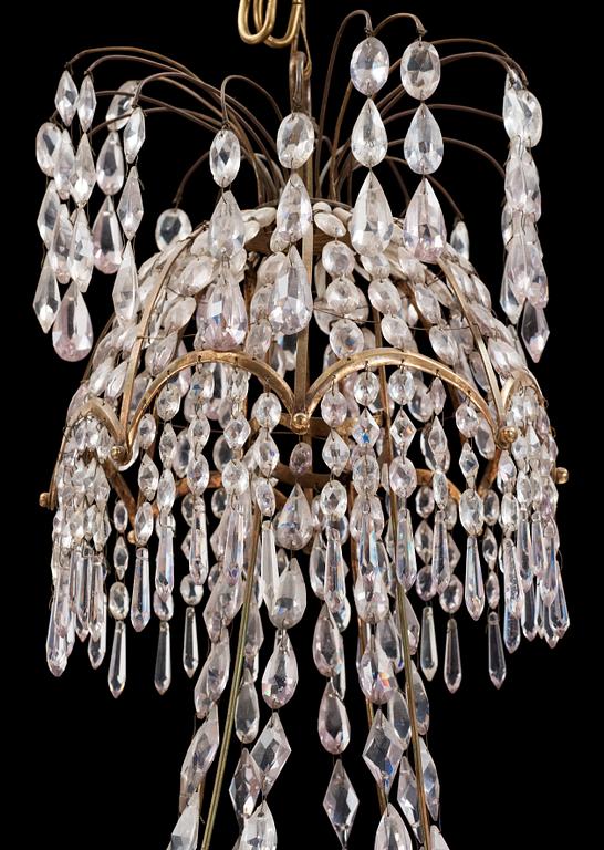 A late Gustavian circa 1800 five-light chandelier.