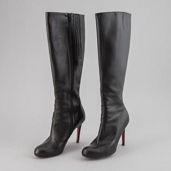 CHRISTIAN LOUBOUTIN, a pair of leather boots, size 37.