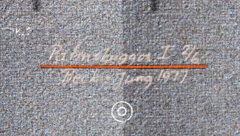 BECK & JUNG, blandteknik på duk, sign, dat 1977 samt numr 2/6.