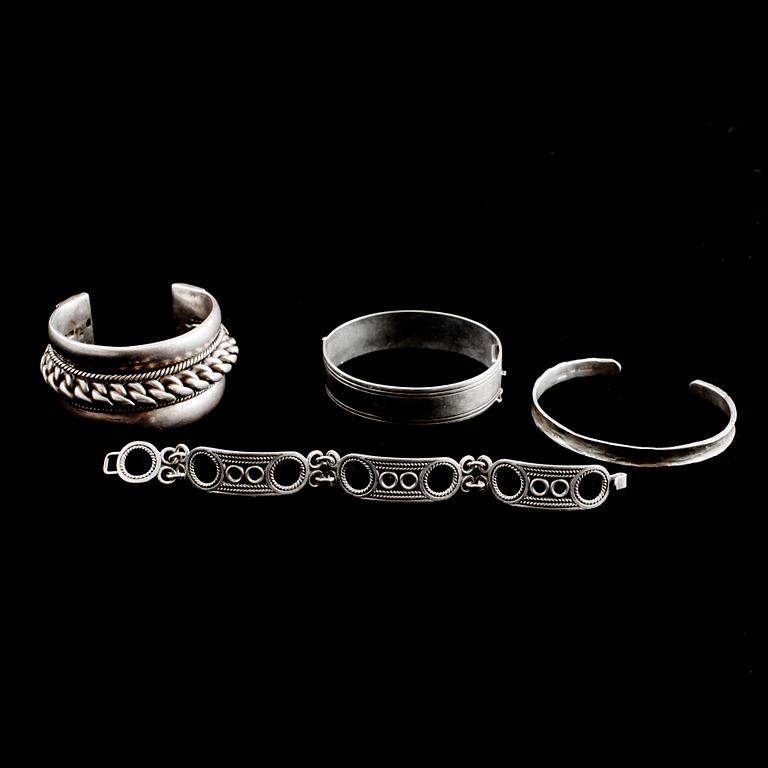 ARMBAND, 4 st, silver.