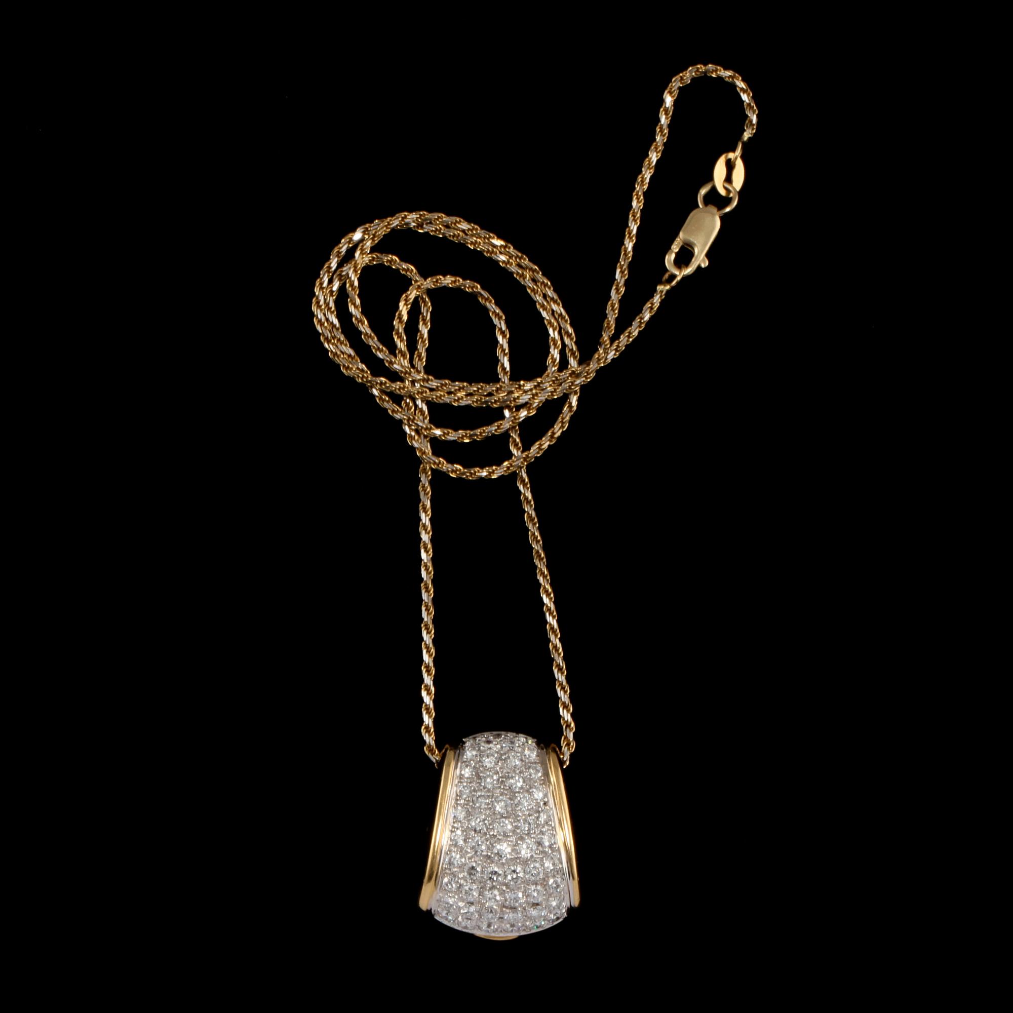 HÄNGE, 18k guld med briljantslipade diamanter, ca 2.00 ct, C Natasha. Vikt 9 g.