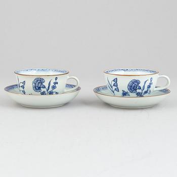 Kaffekoppar med fat, 12 st, "Nejlika", IKEA, 1700-talsserien, 1990-tal.