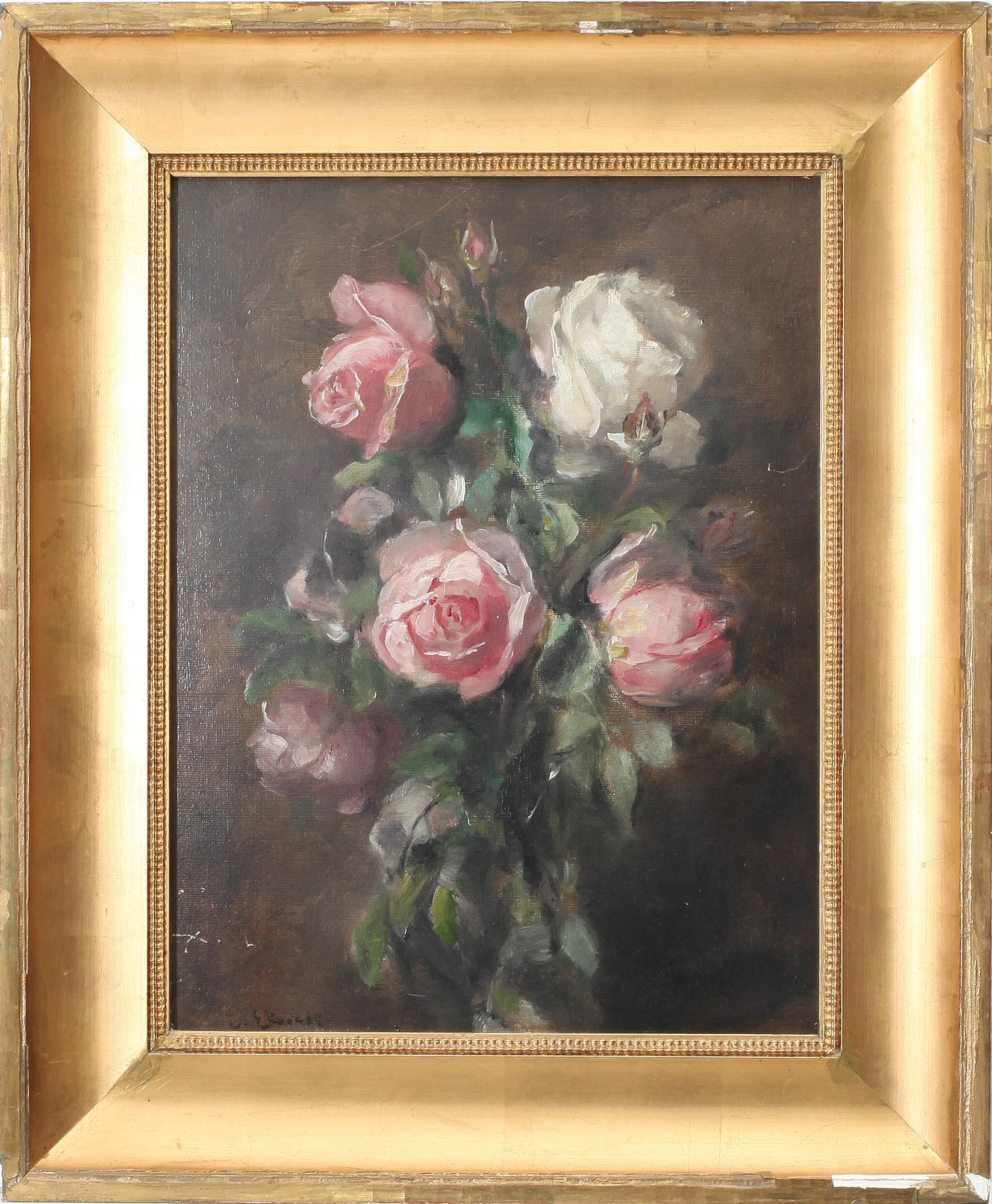 EMMA EKVALL, olja på pannå, sign.