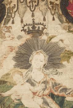 A European 18th century procession banner, ca 203 x 137 cm.