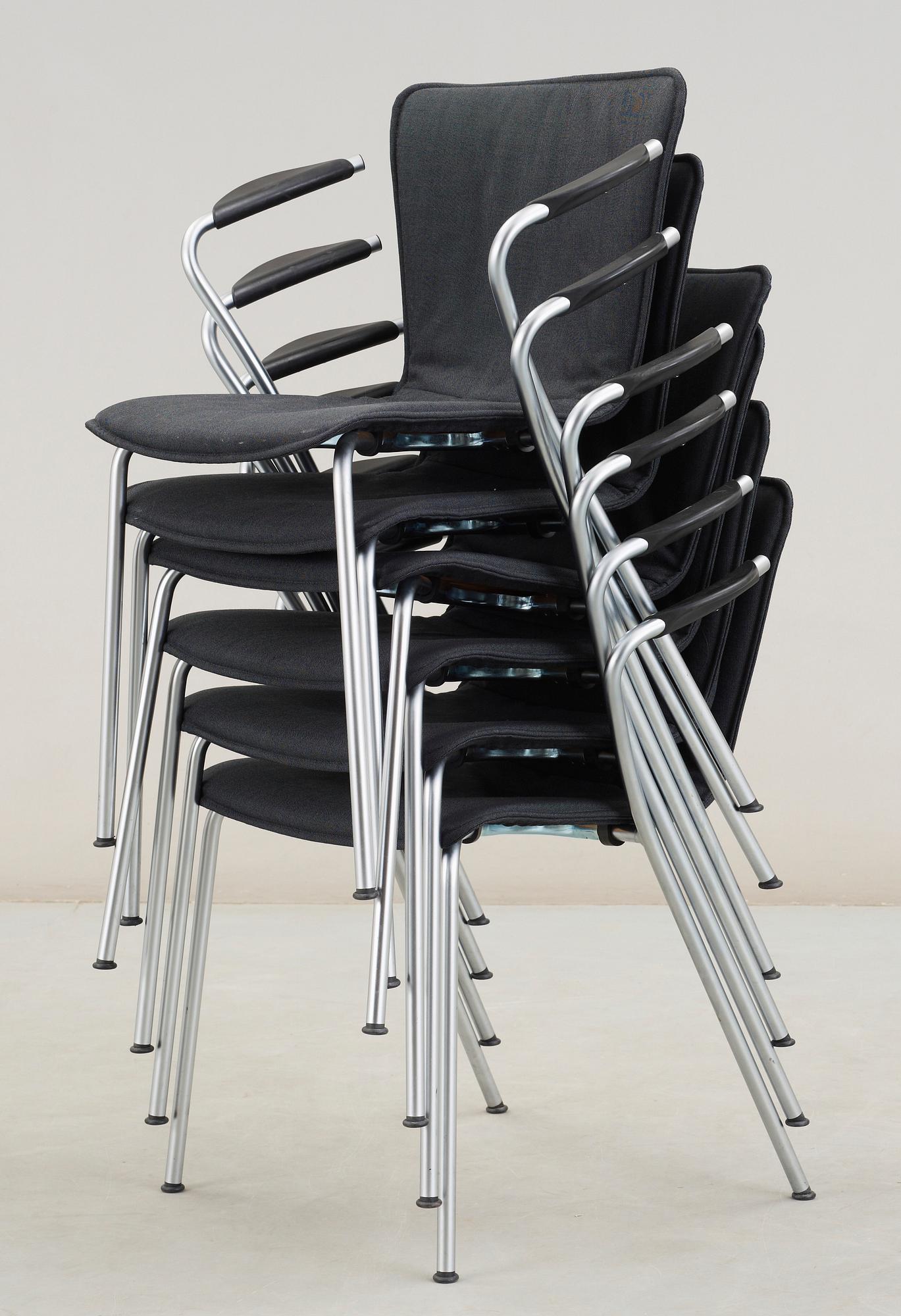KARMSTOLAR, 6st, "Vico Duo", Vico Magistretti för Fritz Hansen, 2001.