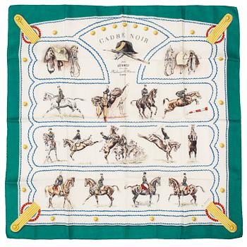 HERMÈS, scarf, "Cadre Noir," Margot Colonel G & H. Grygkar. Original issue, 1960.