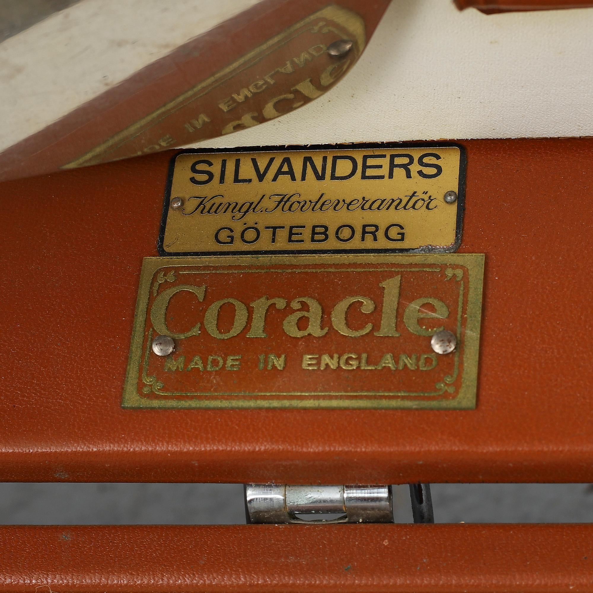 A pic-nic case, Silvanders Kunglig Hovleverantör, Göteborg. Coracle, made in England, 20th Century.