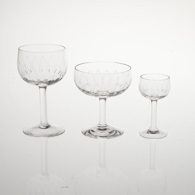 GLASSERVIS, 16 delar, "Kilta", Göran Hongell, Karhula - Iittala. Formgiven 1947. I produktion 1947-1966.