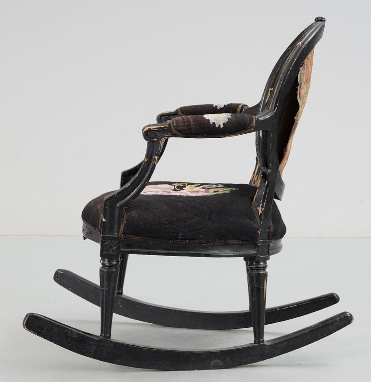 A Gustavian armchair/rocking chair by J. E. Höglander.