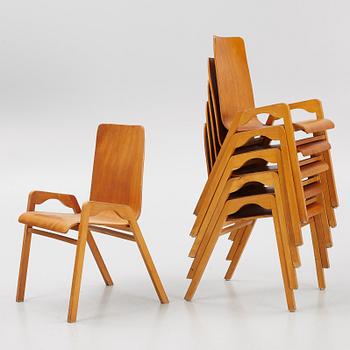A set of six chairs, Svängsta Stilmöbler, mid 20th Century.