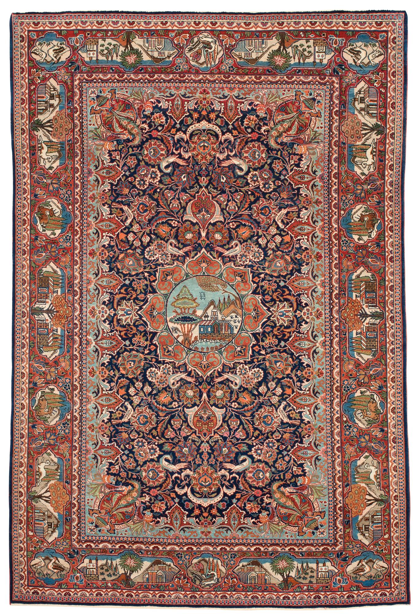 SEMI-ANTIQUE KASHAN. 197,5 x 133 cm.