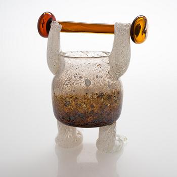Björn Weckström, a 'Weightlifter' sculpture, signed Björn Weckström Nuutajärvi Notsjö.