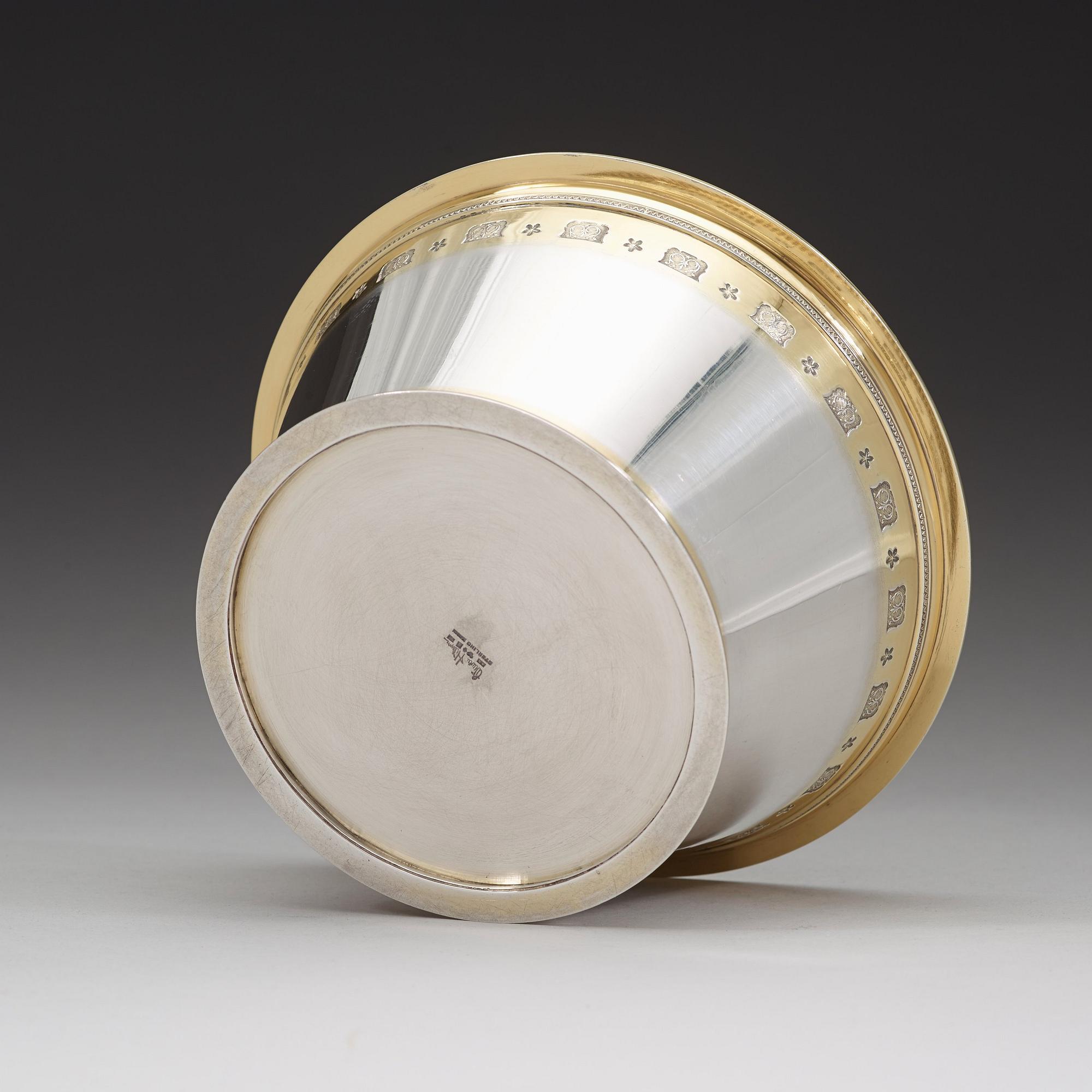 WIWEN NILSSON, Lund 1947. Sterling 925/1000. Skål, "Bysantinska modellen".