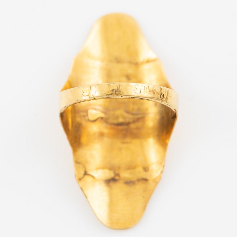 Ringar, 2 st, 18K guld med emalj.