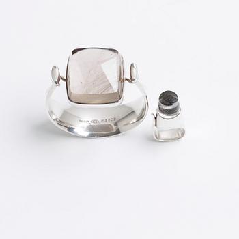 VIVANNA TORUN BÜLOW HÜBE, armring och ring, Firma Georg Jensen, Köpenhamn efter 1945, sterling.