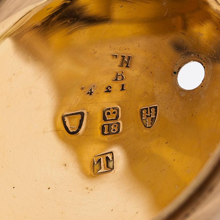 Taskukello, 52 mm, 18K kultaa, John Moncas, Liverpool, 1800-luvun ensimmäinen puolisko.
